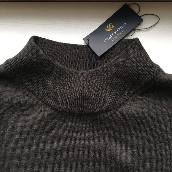 100% Merino Turtleneck Pullover Club Room L Grey - Picture 5 of 8
